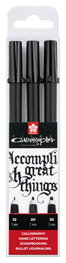 Sakura Estuche Pigma Calligrapher, 3 pièces, Noir